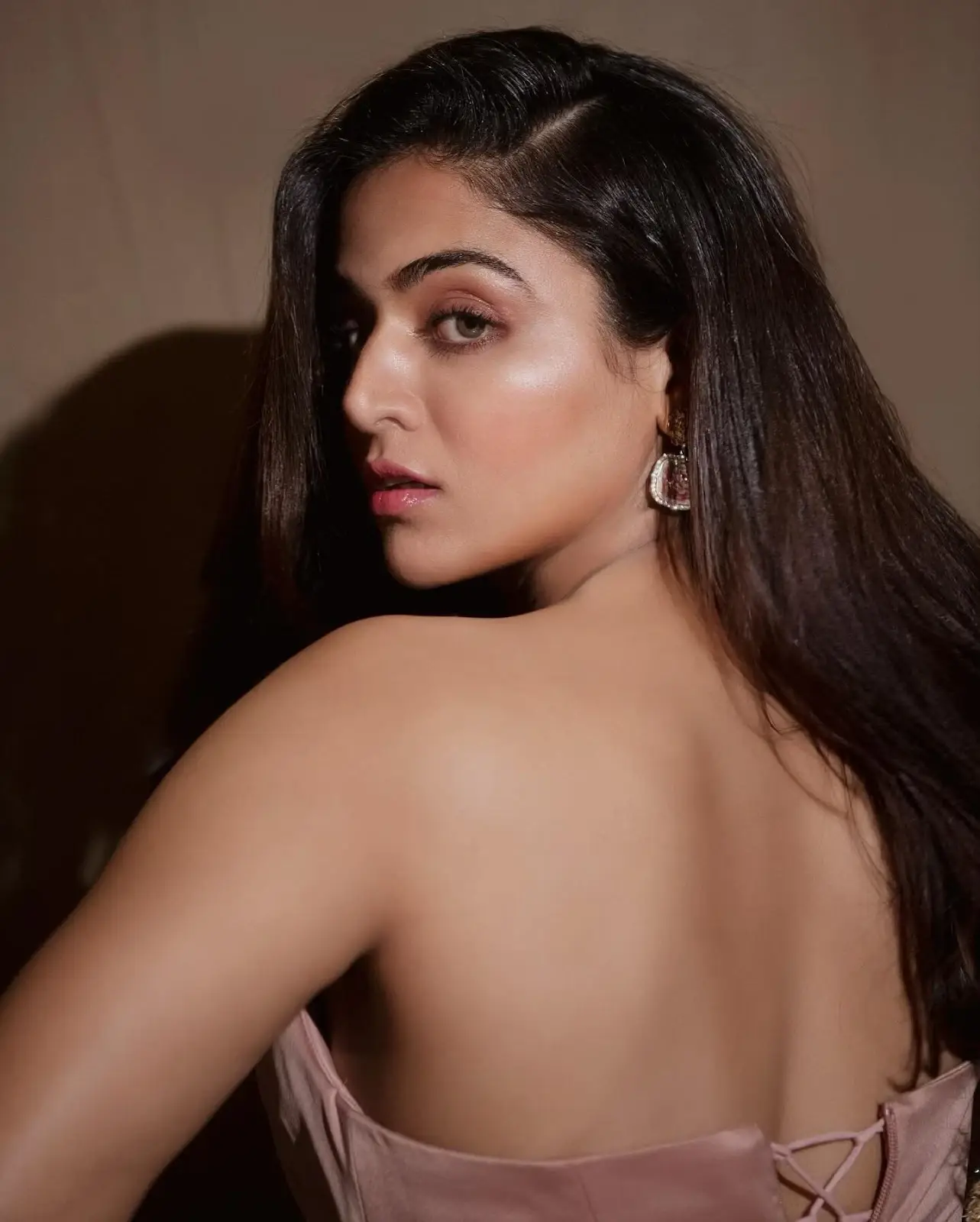 Beautiful Indian Model Wamiqa Gabbi Images in Long Pink Gown